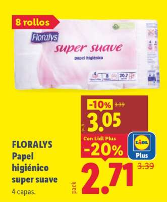 FLORALYS Papel higiénico super suave