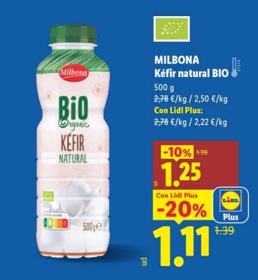 MILBONA Kéfir natural BIO