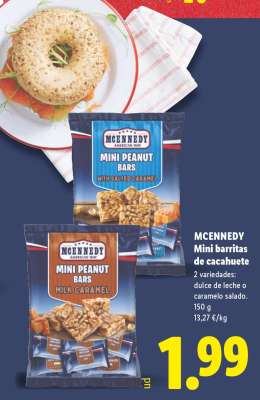 MCENNEDY Mini barritas de cacahuete